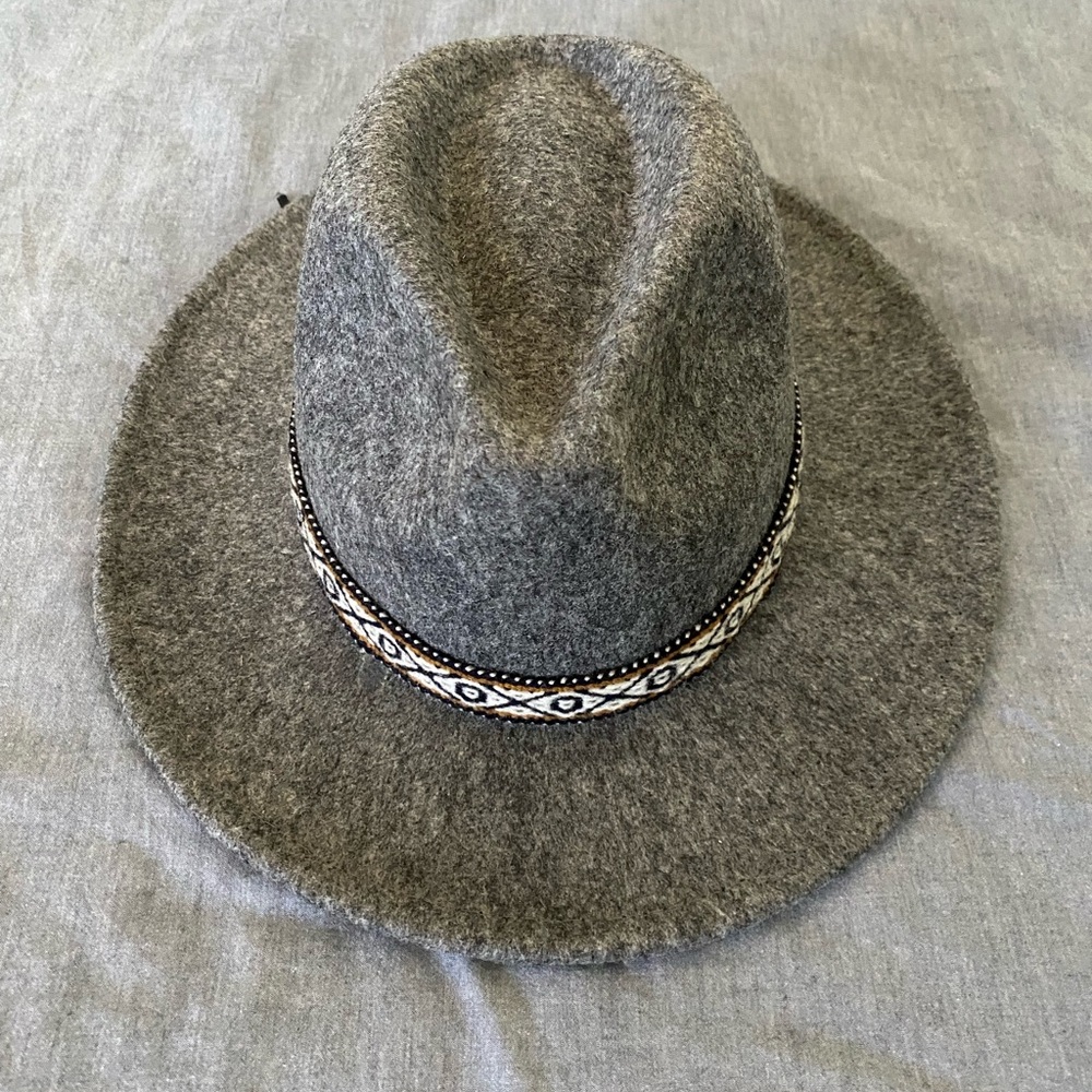 Gray Wool Fedora Hat - image 1